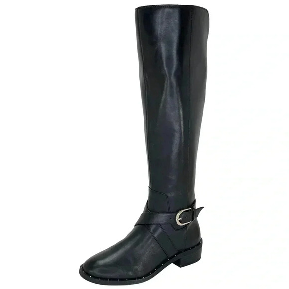 International Concepts Fadora Black Leather Knee High Womens Boots Size 5M - Picture 2 of 11